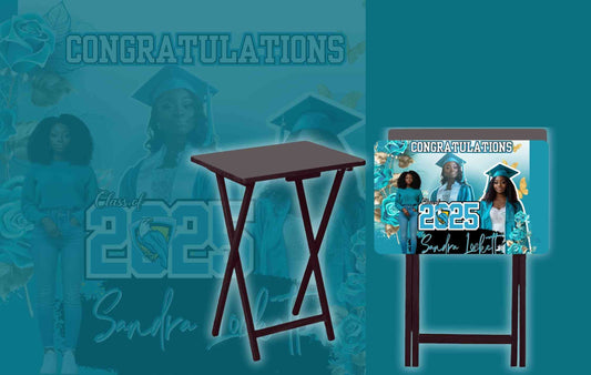 Blue Female Graduation Folding TV Tray