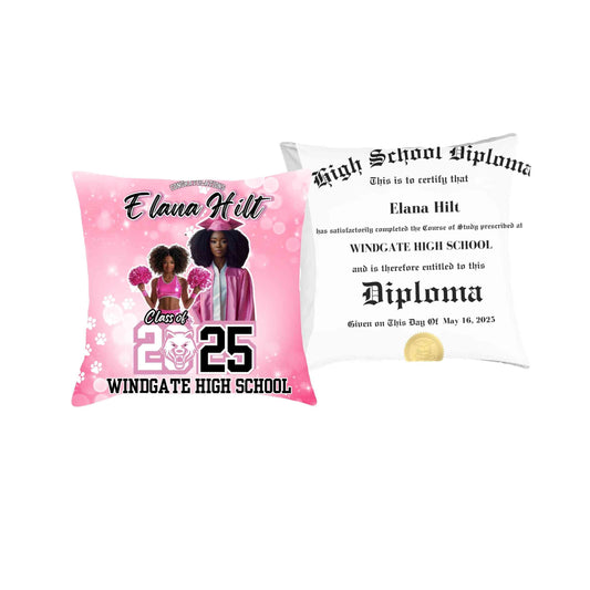 Pink Female Graduation Throw Pillow